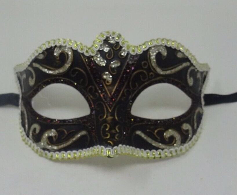 Black Bronze Gold and Silver Venetian Masquerade Party Carnival Ball Prom Eye Mask