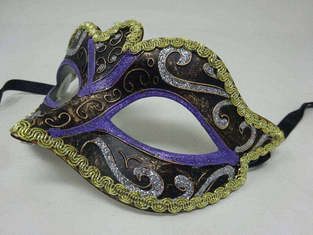 Lilac, Black, Bronze, Gold and Silver Masquerade Carnival Party Ball Eye Mask