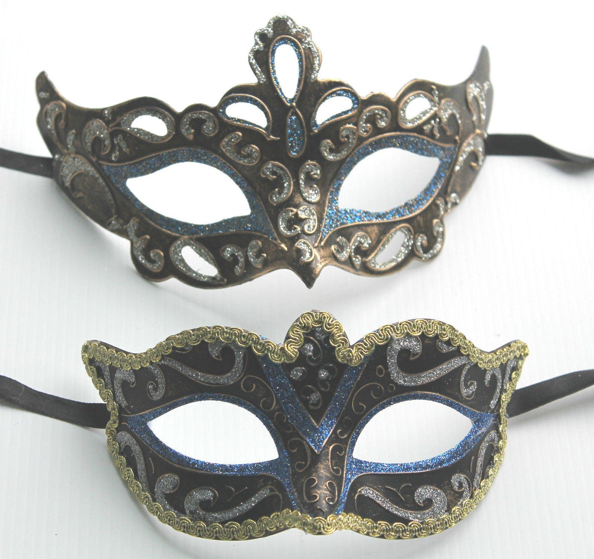 His and Hers Blue Masquerade Masks for Couples