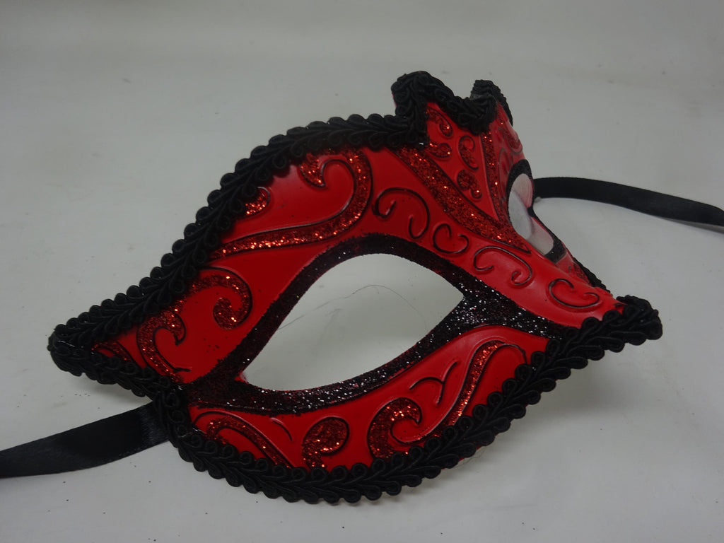 Red and Black Masquerade Mask for Masked Ball