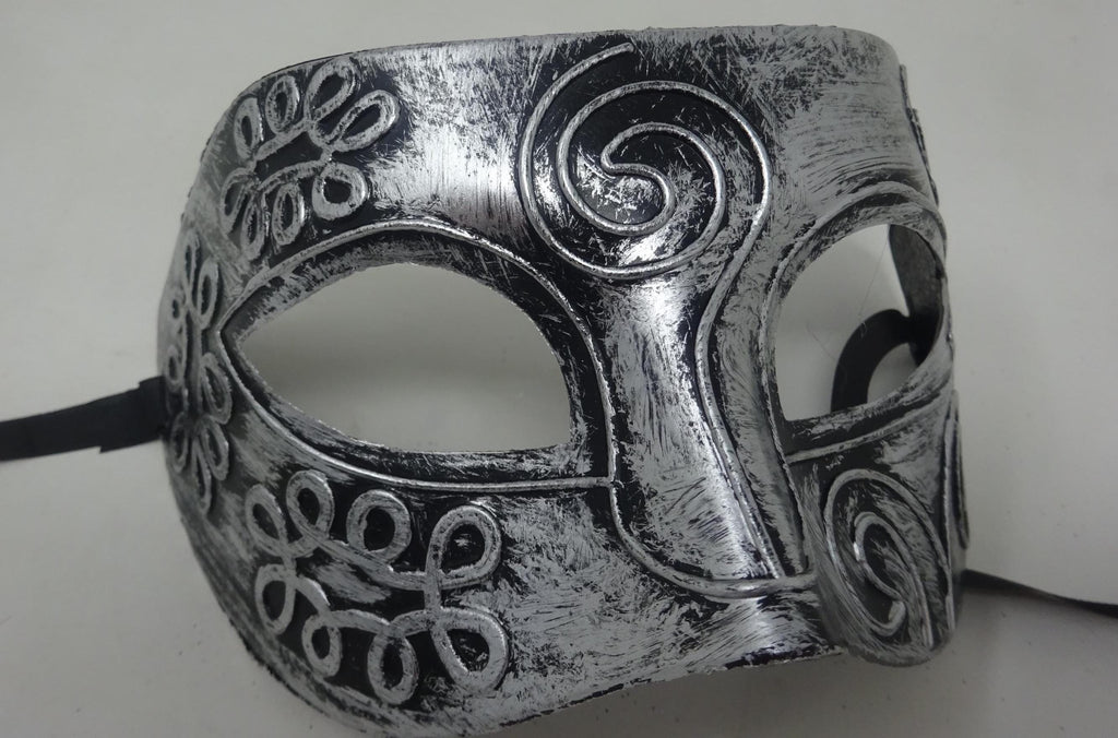 Mens Silver Greek Roman God Masquerade Party Ball Prom Eye Mask
