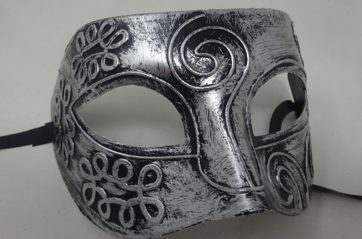 Mens Silver Greek Roman God Masquerade Party Ball Prom Eye Mask