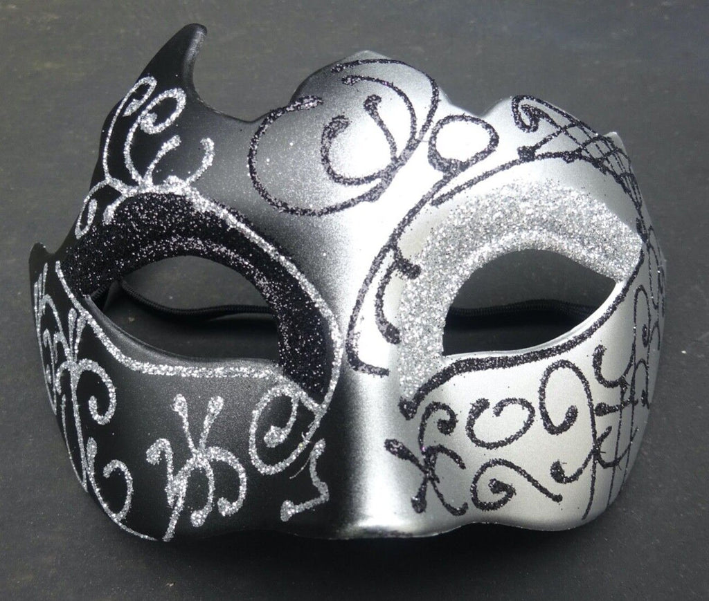 Silver and Black Gothic Style Masquerade Mask