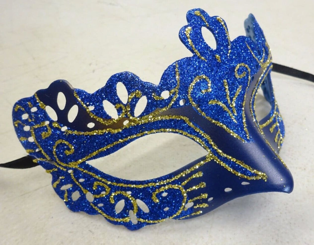 Blue and Gold Rialto Venetian Masquerade Carnival Ball Party Eye Mask