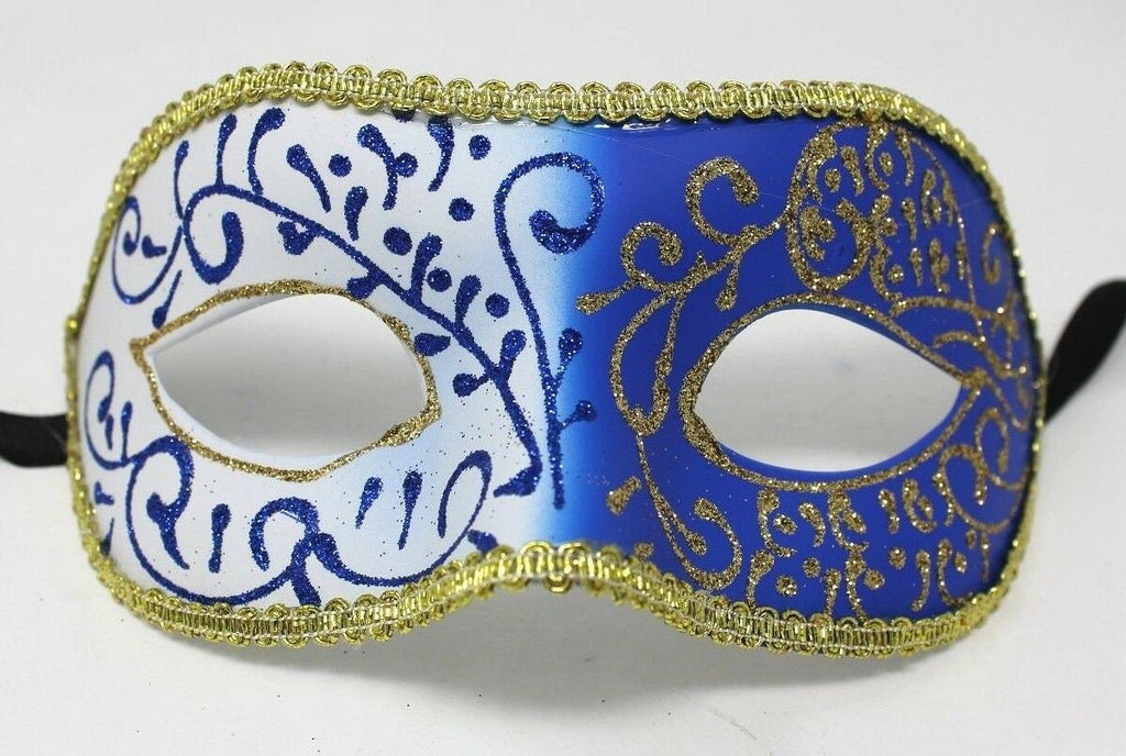 Blue and Gold Ladies Masquerade Mask