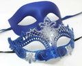 Blue and Silver His and Hers Couple Masquerade Masks