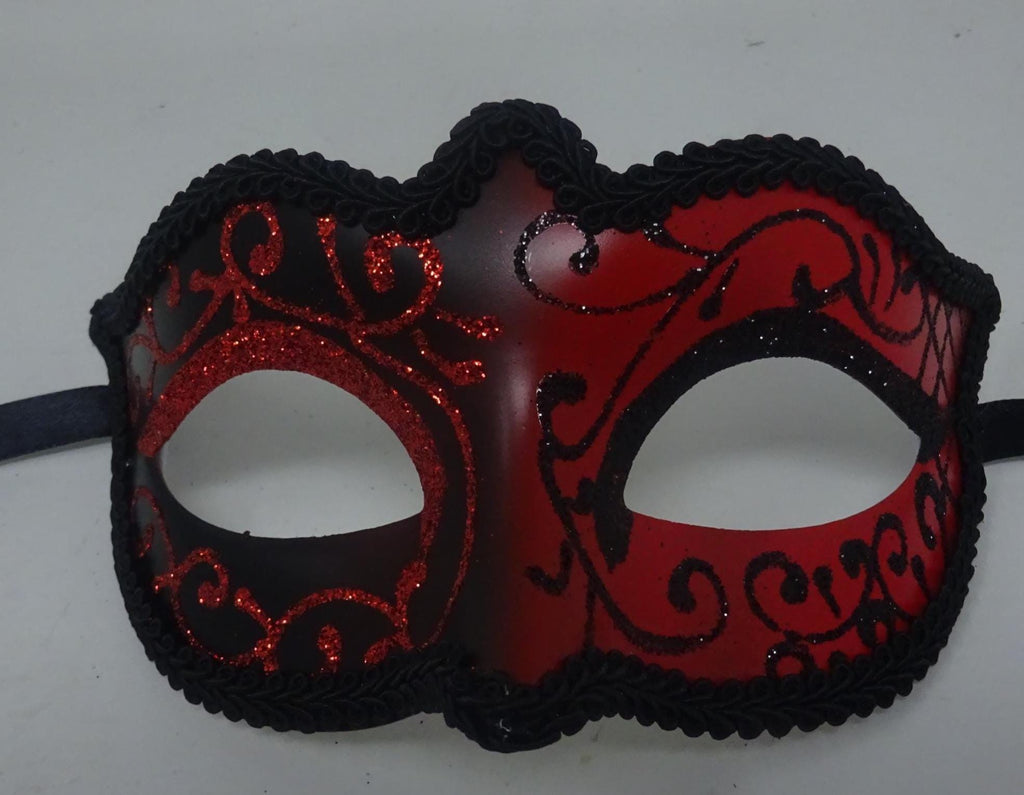 Red and Black Venetian Masquerade Party Prom Eye Mask for Masked Ball