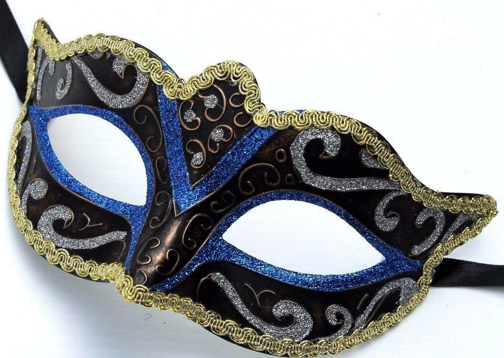 Blue, Bronze, Silver, Gold and Black Masquerade Mask for Masked Ball