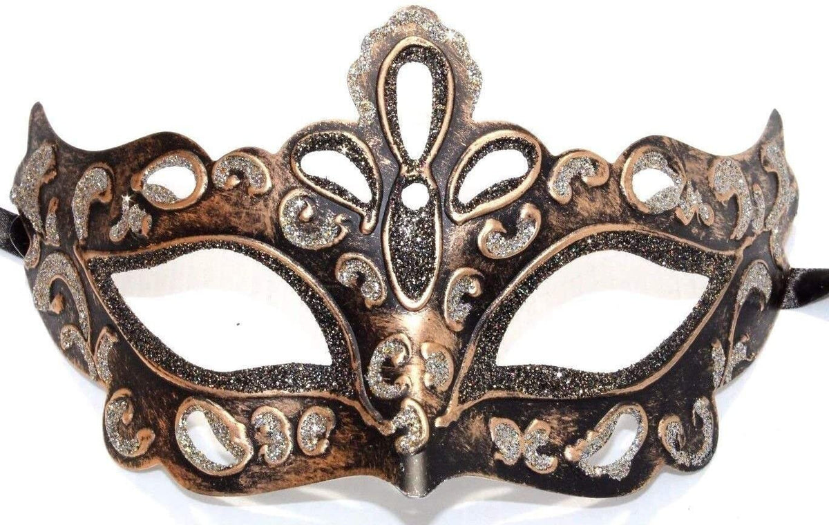 Black, Gold, Bronze and Silver Rialto Masquerade Party Prom Ball Eye Mask