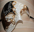 Black and Gold Musical Notes Half Face Phantom of the Opera Masquerade Party Eye Mask