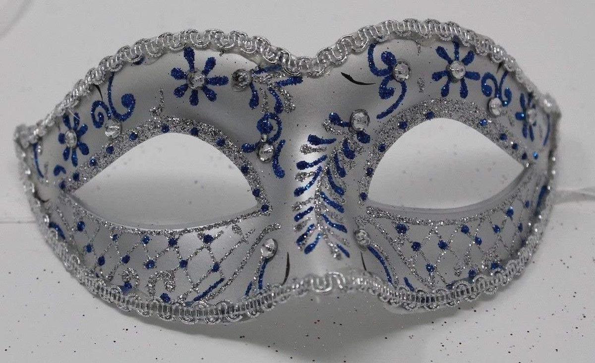 Blue and Silver Masquerade Mask