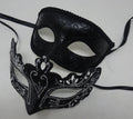 Black and Silver Pair of Male and Female Couples Masquerade Party Ball Prom Masks