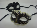 His and Hers Black and Gold Quality Pair of Male and Female Couples Masquerade Masks