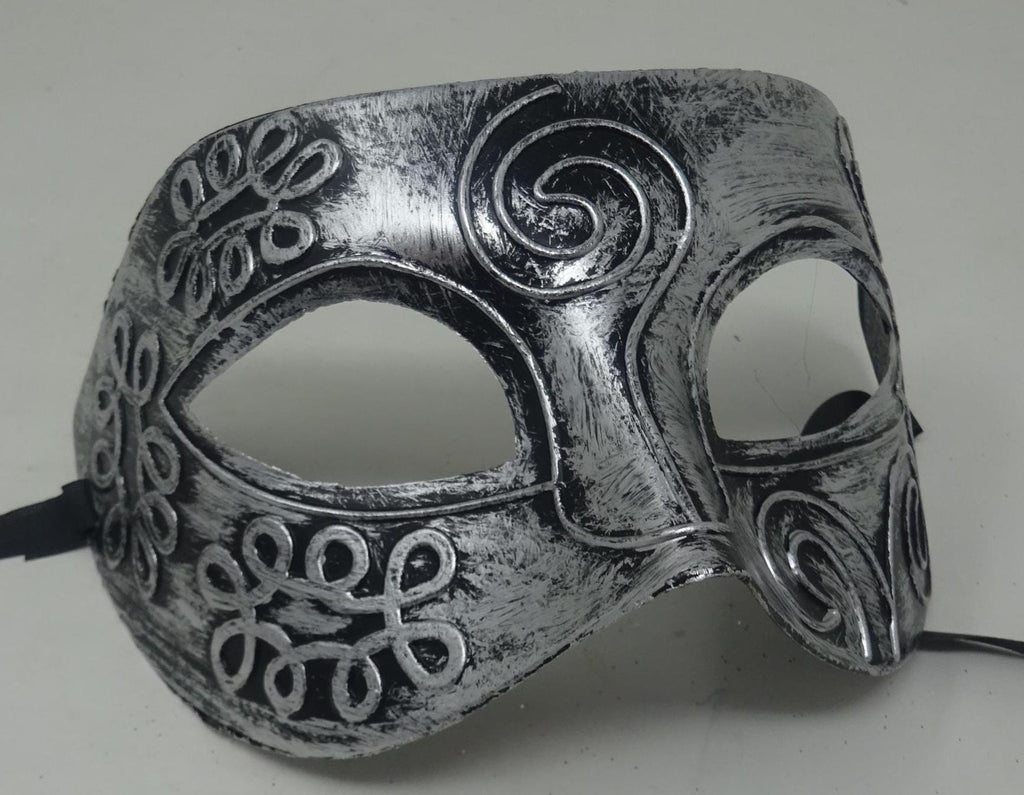 Mens Silver Greek Roman God Masquerade Party Ball Prom Eye Mask