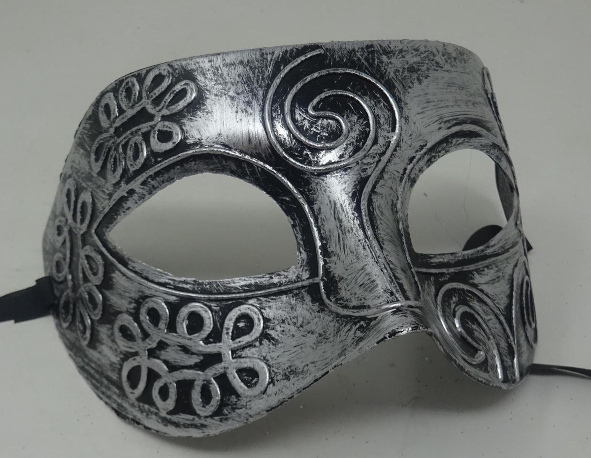 Mens Silver Greek Roman God Masquerade Party Ball Prom Eye Mask