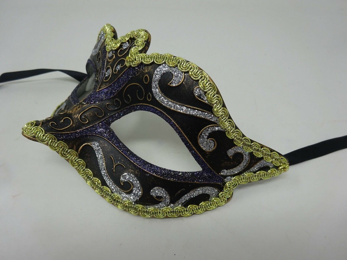 Sapphire Blue, Black, Bronze, Gold and Silver Masquerade Carnival Party Ball Eye Mask
