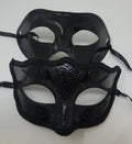 Black His n Hers Couples Venetian Masquerade Party Ball Prom Eye Carnival Masks