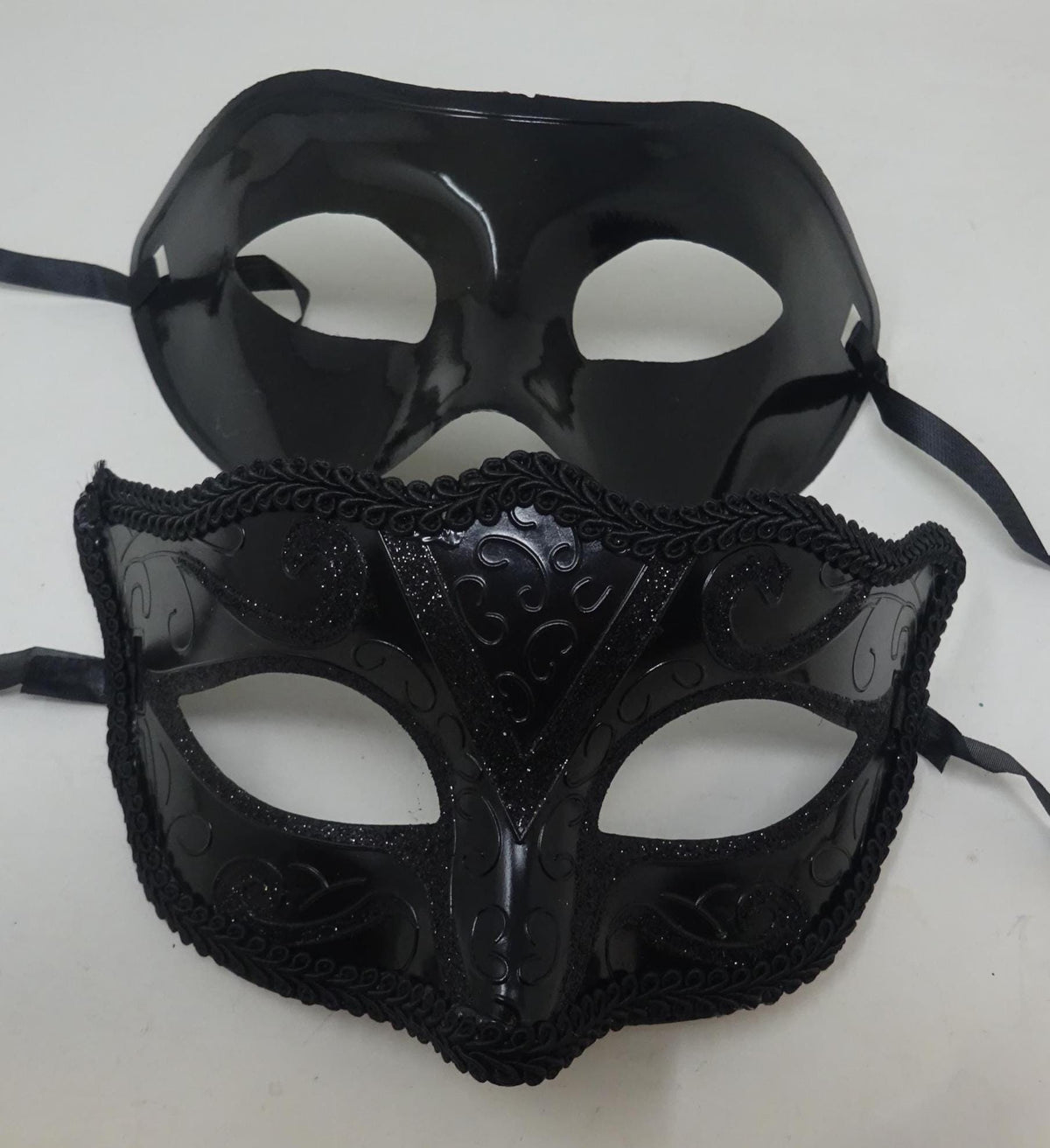 Black His n Hers Couples Venetian Masquerade Party Ball Prom Eye Carnival Masks
