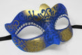 Blue and Gold Diamonte Masquerade Mask