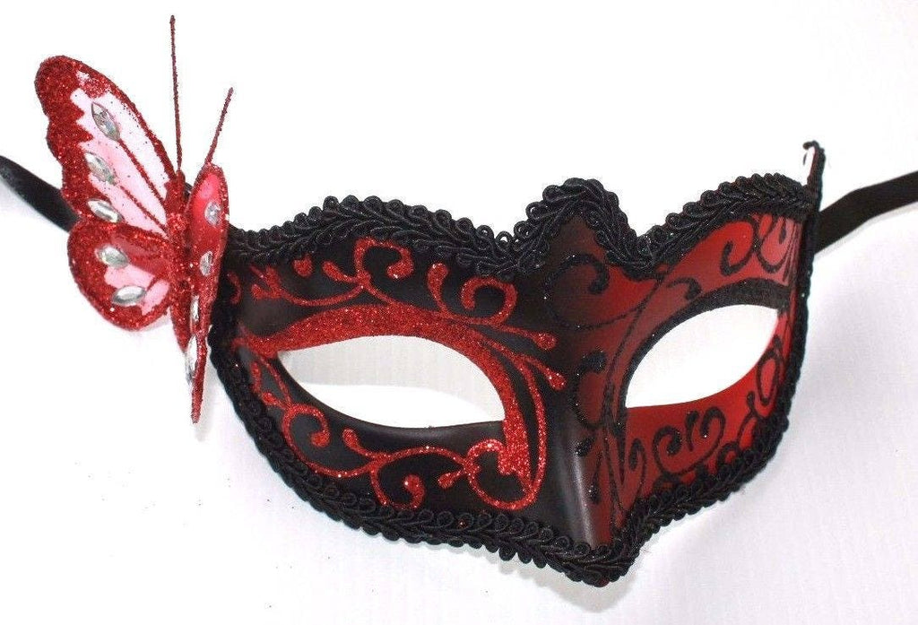 Red and Black Butterfly Masquerade Mask for Masked Ball