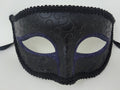 Mens or Ladies Black and Sapphire Blue Masquerade Carnival Ball Party Eye Mask