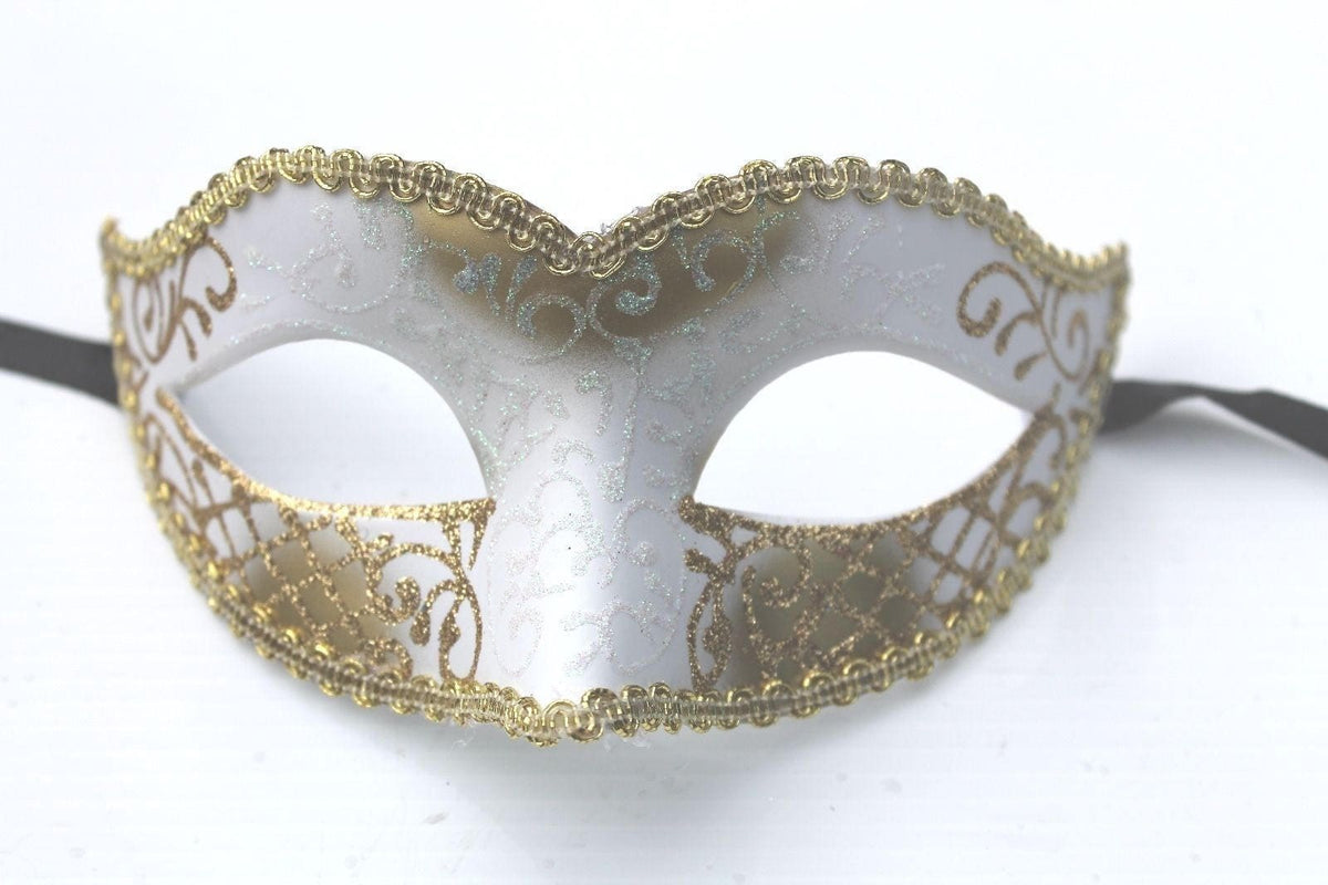 White and Gold Masquerade Mask