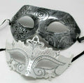Silver Greek God Style Pair of Masquerade Masks