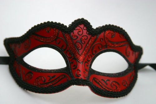 Red and Black Masquerade Mask for Masked Ball