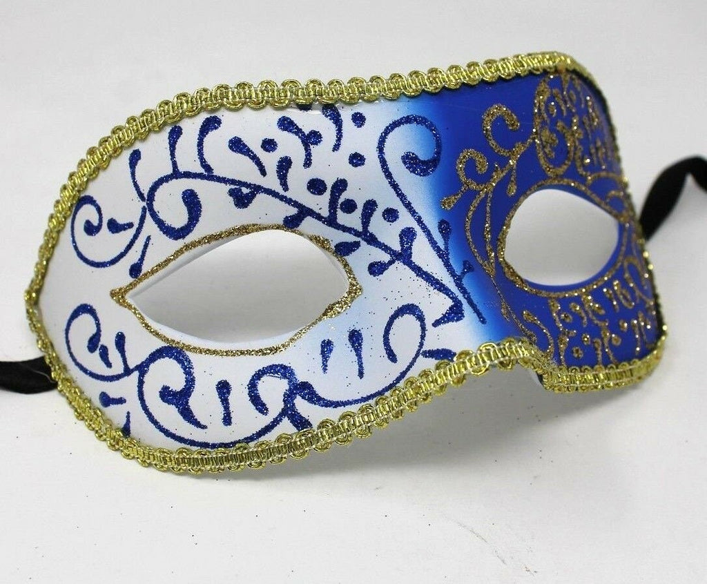 Blue and Gold Ladies Masquerade Mask