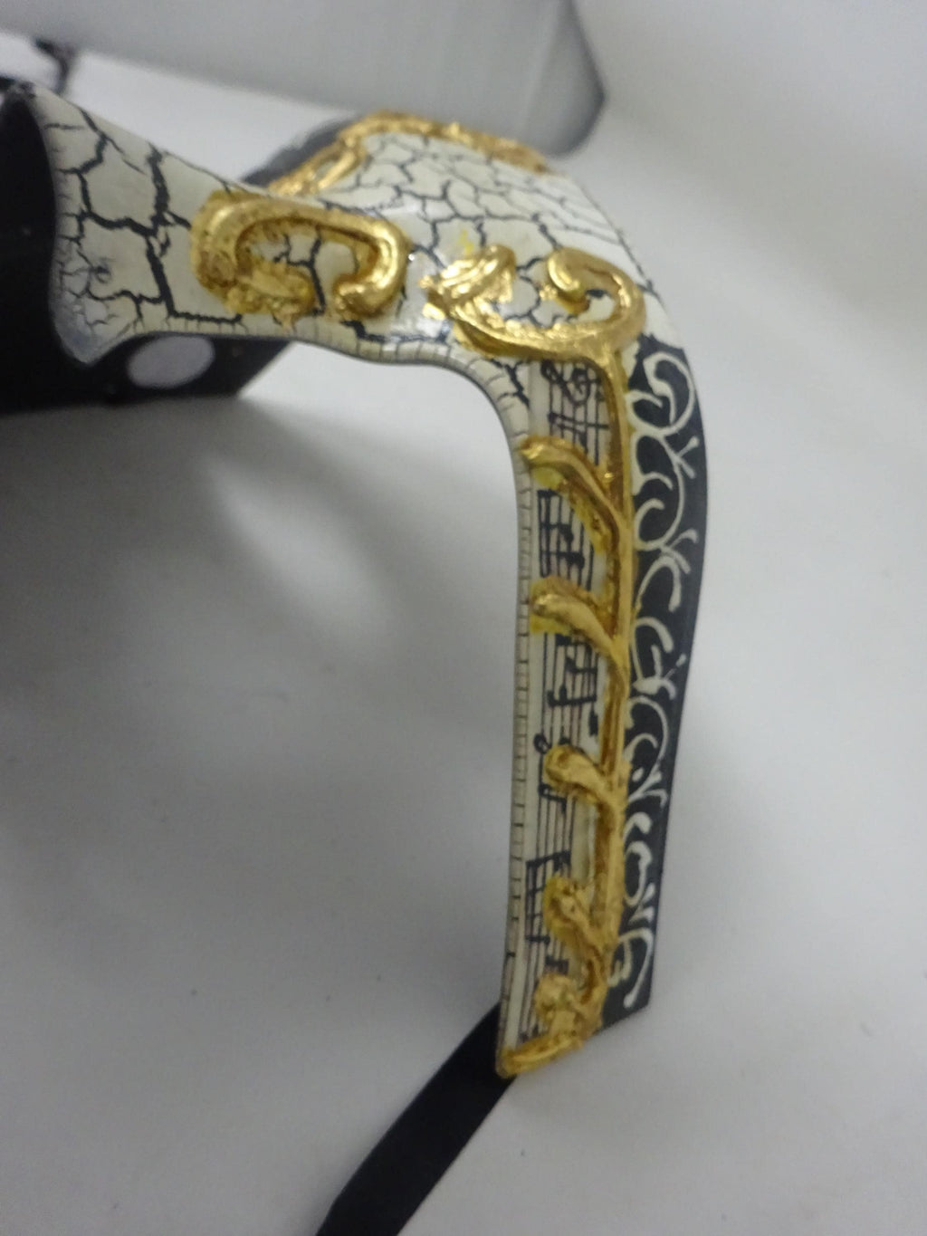 Black and Gold Musical Notes Half Face Phantom of the Opera Masquerade Party Eye Mask