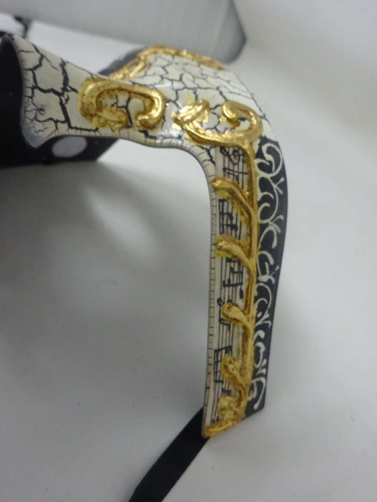 Black and Gold Musical Notes Half Face Phantom of the Opera Masquerade Party Eye Mask