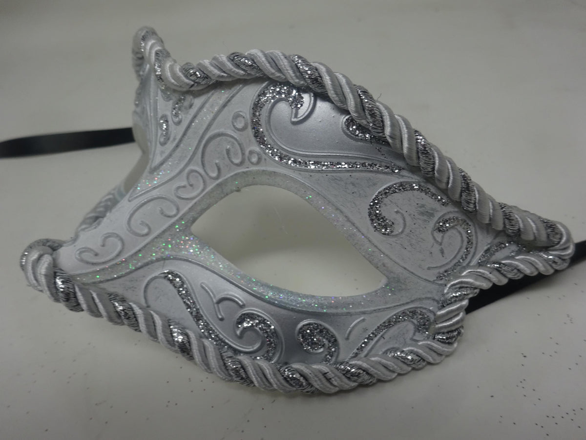 White and Silver Masquerade Mask