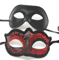 Black & Red Pair of Male and Female Couples Masquerade Masks