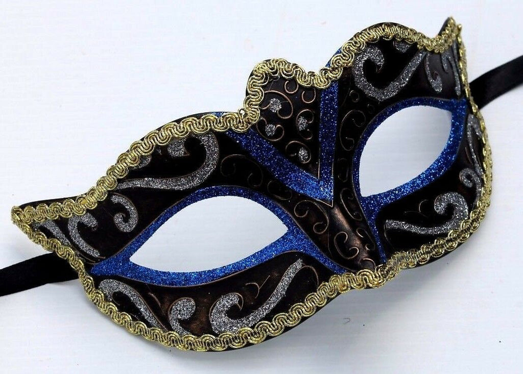 Blue, Bronze, Silver, Gold and Black Masquerade Mask for Masked Ball