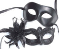 Black Quality Pair of Male and Female Masquerade Masks