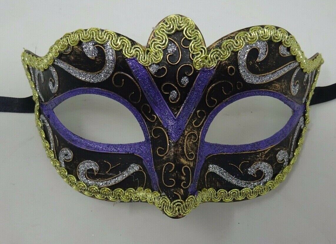Lilac, Black, Bronze, Gold and Silver Masquerade Carnival Party Ball Eye Mask