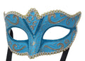 Turquoise and Gold Masquerade Mask
