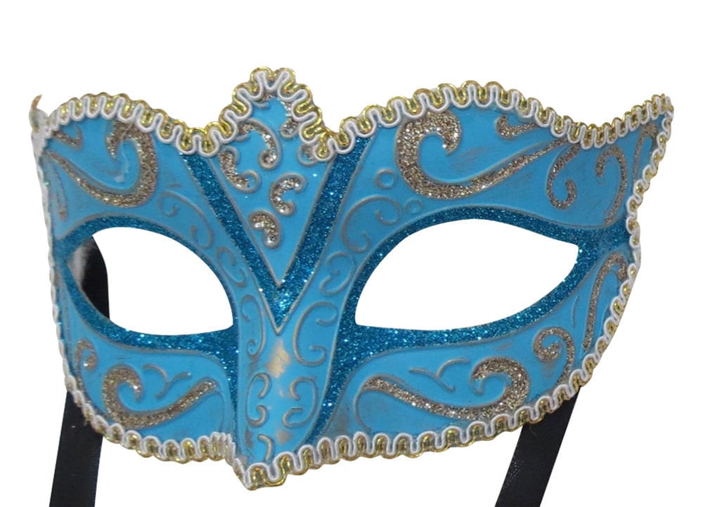 Turquoise and Gold Masquerade Mask