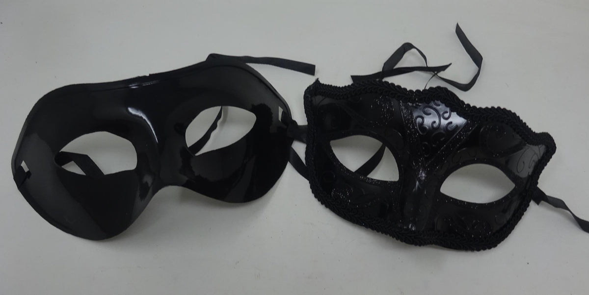 Black His n Hers Couples Venetian Masquerade Party Ball Prom Eye Carnival Masks