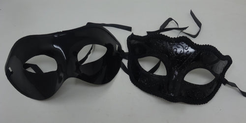 Black His n Hers Couples Venetian Masquerade Party Ball Prom Eye Carnival Masks