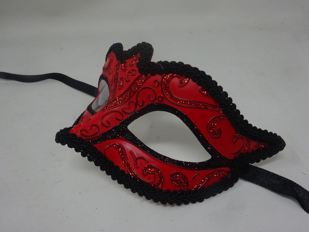Red and Black Masquerade Mask for Masked Ball