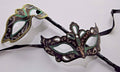 His and Hers Green, Bronze, Silver and Gold Pair of Male and Female Couples Masquerade Masks
