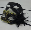 Couples His and Hers Masquerade Masks in Gold, Black and Bronze with Flower Detail