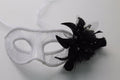 White Lace & Pearl Masquerade Mask with Flower
