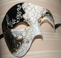 Black and Silver Musical Notes Half Face Phantom of the Opera Masquerade Party Eye Mask