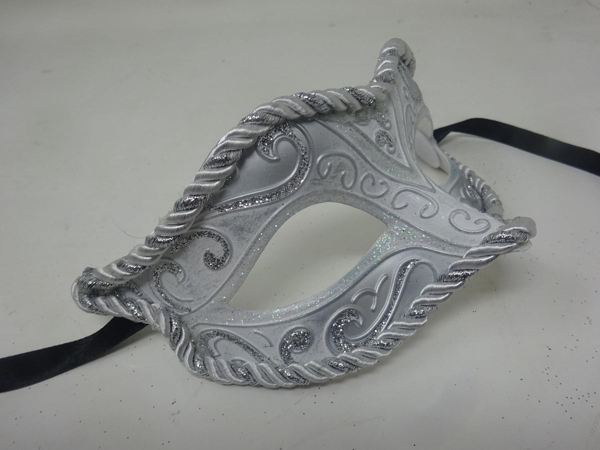 White and Silver Masquerade Mask