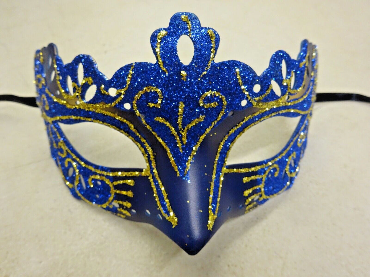 Blue and Gold Rialto Venetian Masquerade Carnival Ball Party Eye Mask