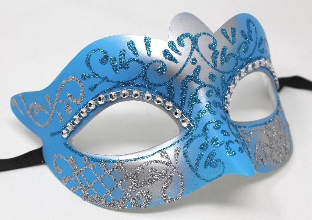 Turquoise and Silver Masquerade Mask