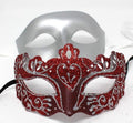 Silver & Red Pair of Male and Female Couples Masquerade Masks