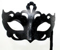 Stunning Black Masquerade Mask on a Black Stick